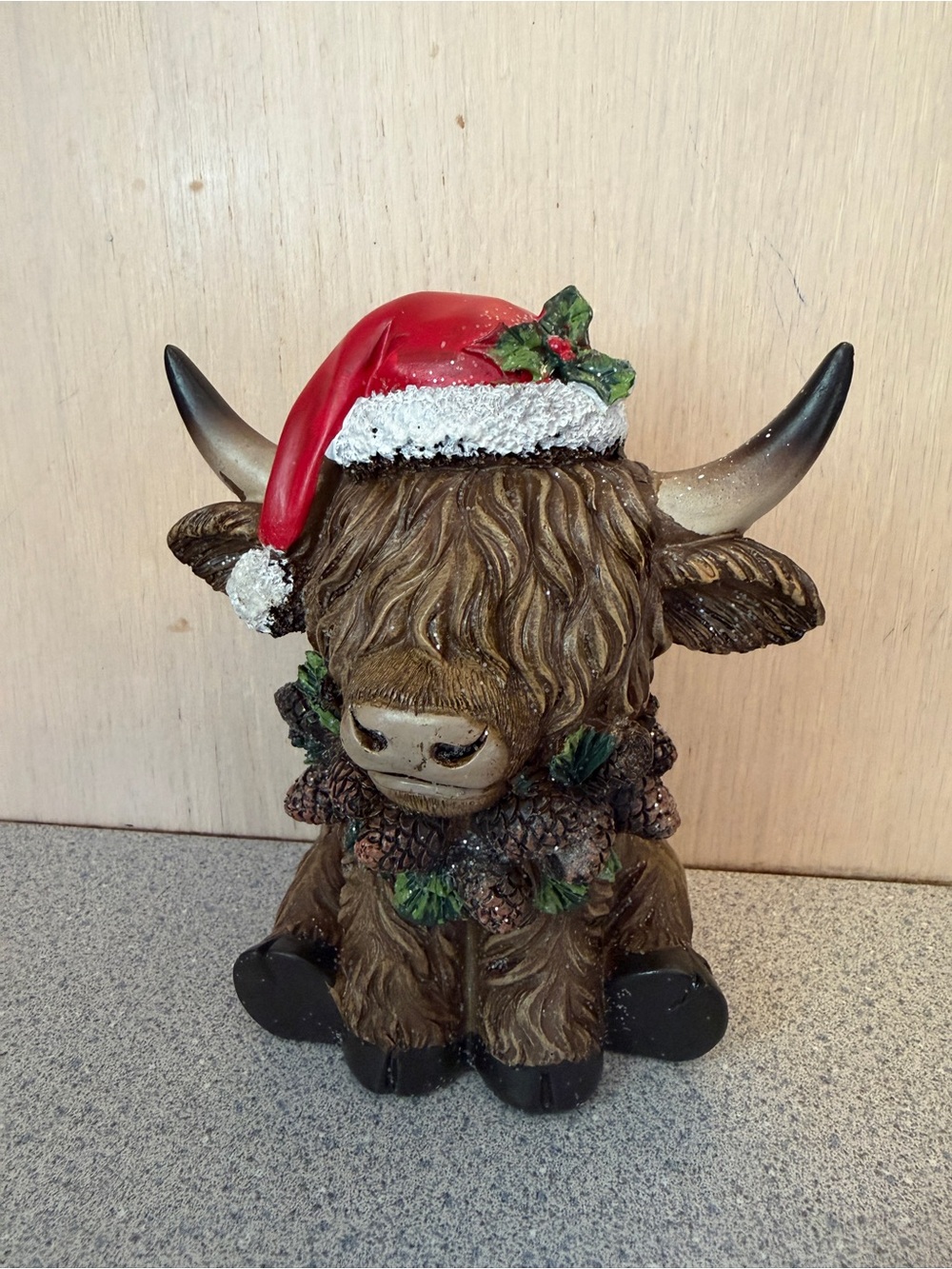 Brand new Hobby Lobby highland cow Christmas / Winter holiday figure. This is ab